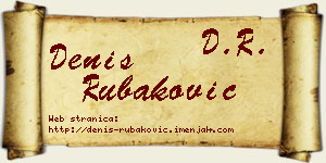 Denis Rubaković vizit kartica